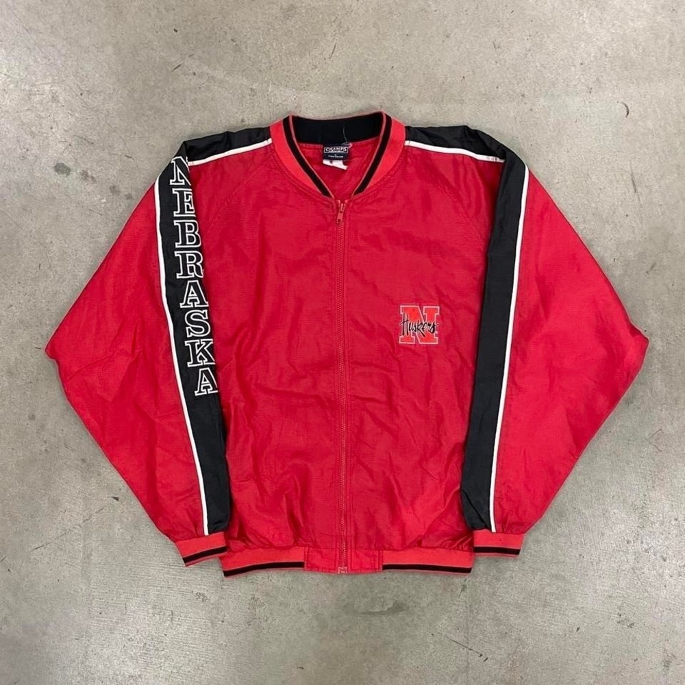 Vintage 90s University of Nebraska Cornhuskers Windbreaker Jacket Champs Sports